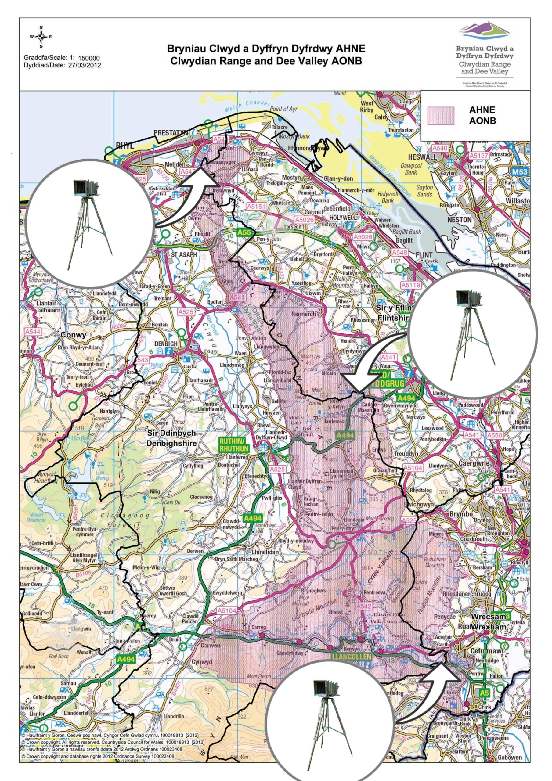 map of the AONB